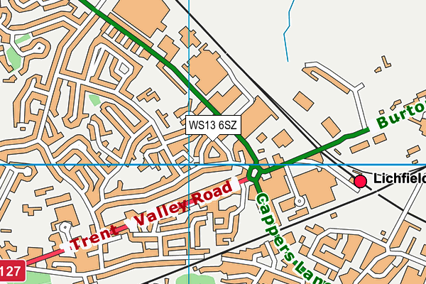 WS13 6SZ map - OS VectorMap District (Ordnance Survey)