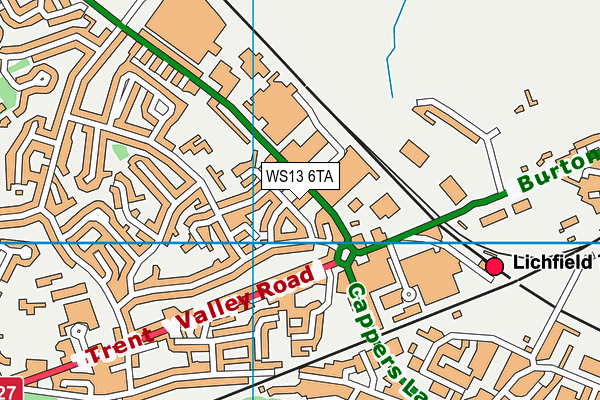 WS13 6TA map - OS VectorMap District (Ordnance Survey)