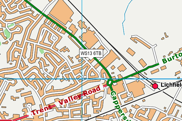 WS13 6TB map - OS VectorMap District (Ordnance Survey)
