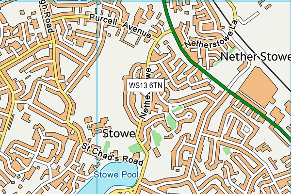 WS13 6TN map - OS VectorMap District (Ordnance Survey)
