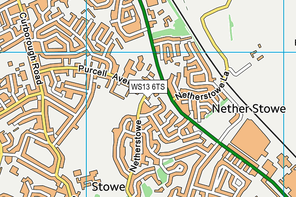 WS13 6TS map - OS VectorMap District (Ordnance Survey)