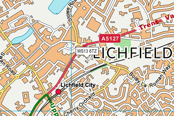 WS13 6TZ map - OS VectorMap District (Ordnance Survey)