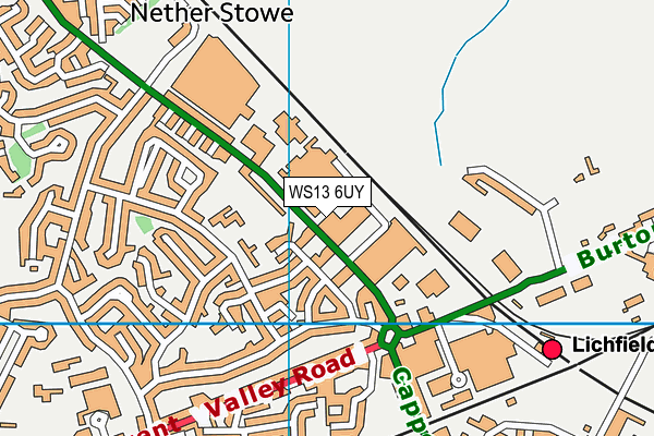 WS13 6UY map - OS VectorMap District (Ordnance Survey)