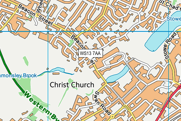 WS13 7AA map - OS VectorMap District (Ordnance Survey)