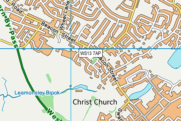 WS13 7AP map - OS VectorMap District (Ordnance Survey)