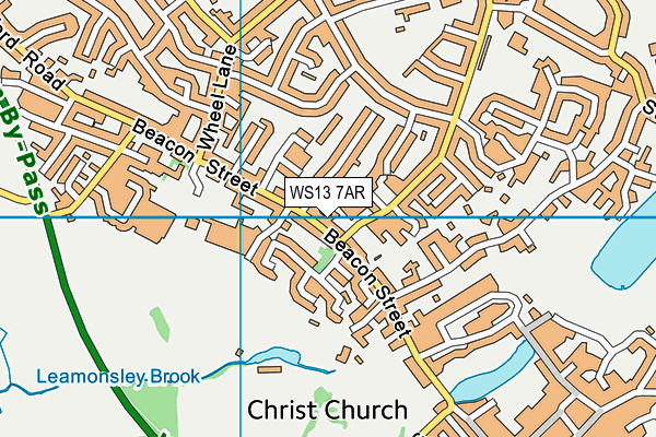 WS13 7AR map - OS VectorMap District (Ordnance Survey)