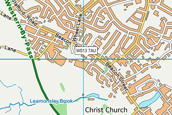 WS13 7AU map - OS VectorMap District (Ordnance Survey)