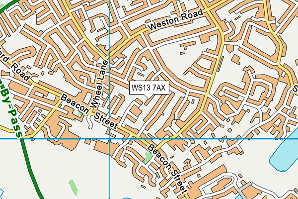 WS13 7AX map - OS VectorMap District (Ordnance Survey)