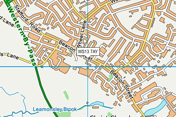 WS13 7AY map - OS VectorMap District (Ordnance Survey)