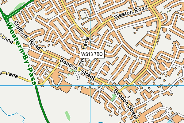 WS13 7BQ map - OS VectorMap District (Ordnance Survey)