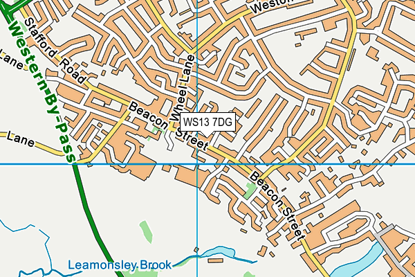 WS13 7DG map - OS VectorMap District (Ordnance Survey)