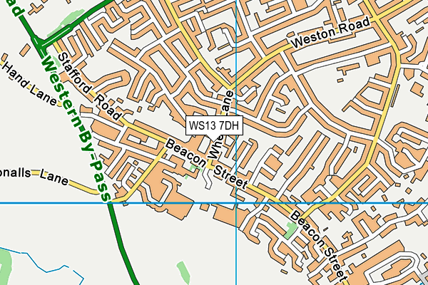 WS13 7DH map - OS VectorMap District (Ordnance Survey)