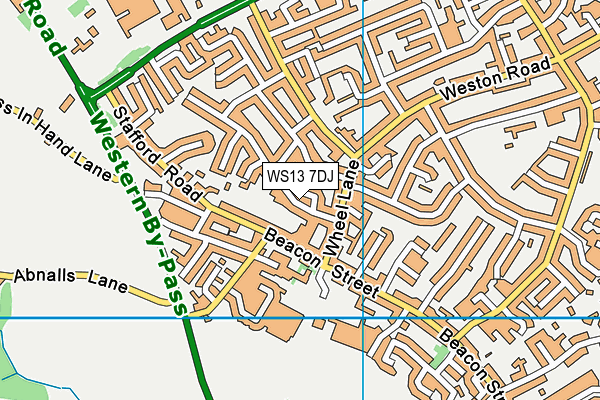 WS13 7DJ map - OS VectorMap District (Ordnance Survey)