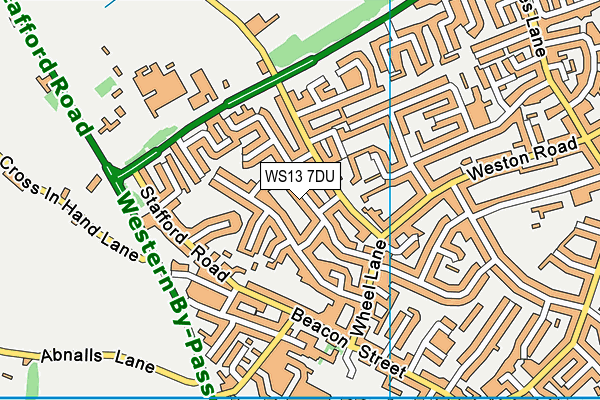 WS13 7DU map - OS VectorMap District (Ordnance Survey)
