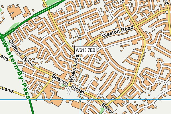 WS13 7EB map - OS VectorMap District (Ordnance Survey)