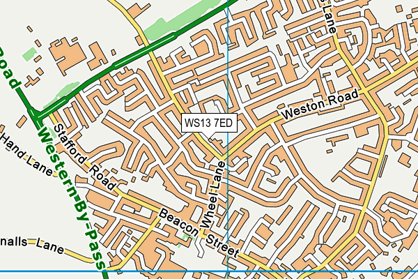 WS13 7ED map - OS VectorMap District (Ordnance Survey)