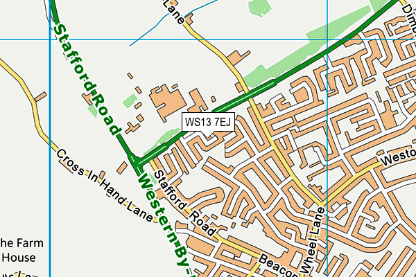 WS13 7EJ map - OS VectorMap District (Ordnance Survey)