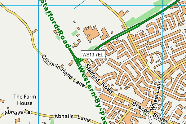 WS13 7EL map - OS VectorMap District (Ordnance Survey)