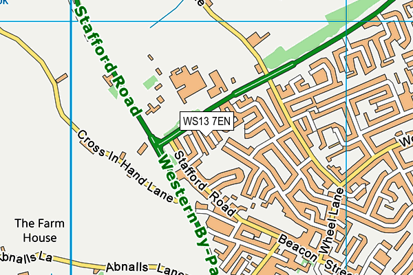 WS13 7EN map - OS VectorMap District (Ordnance Survey)