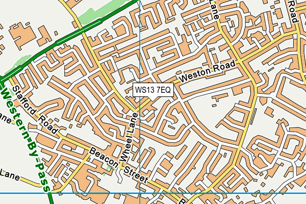WS13 7EQ map - OS VectorMap District (Ordnance Survey)