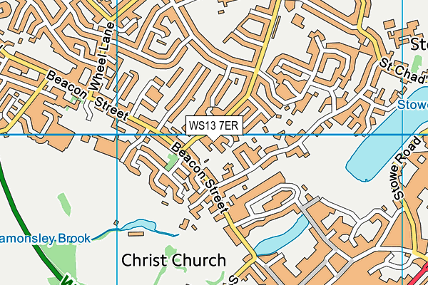 WS13 7ER map - OS VectorMap District (Ordnance Survey)