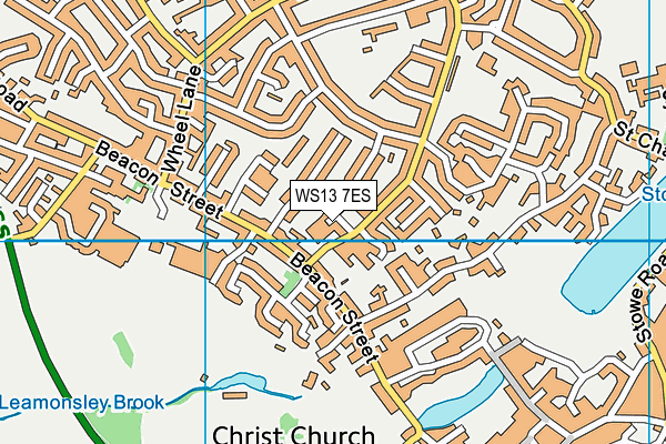 WS13 7ES map - OS VectorMap District (Ordnance Survey)