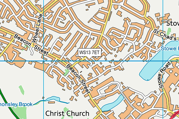WS13 7ET map - OS VectorMap District (Ordnance Survey)