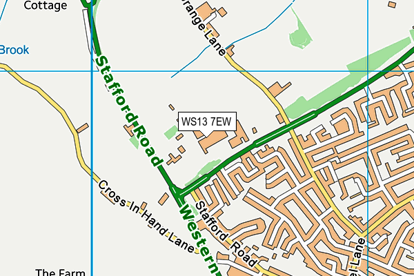 The Friary School map (WS13 7EW) - OS VectorMap District (Ordnance Survey)