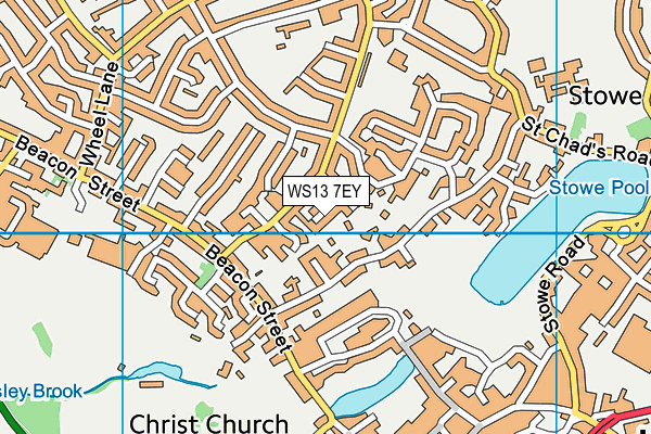 WS13 7EY map - OS VectorMap District (Ordnance Survey)
