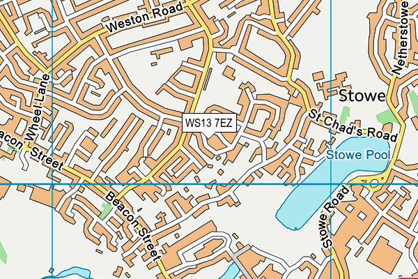 WS13 7EZ map - OS VectorMap District (Ordnance Survey)