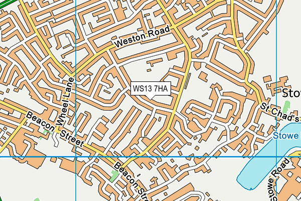 WS13 7HA map - OS VectorMap District (Ordnance Survey)