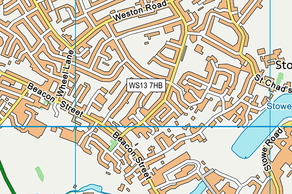 WS13 7HB map - OS VectorMap District (Ordnance Survey)