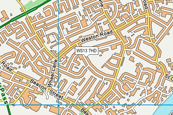 WS13 7HD map - OS VectorMap District (Ordnance Survey)