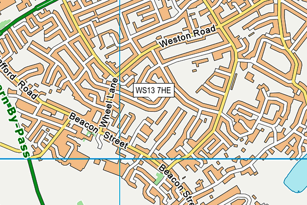 WS13 7HE map - OS VectorMap District (Ordnance Survey)