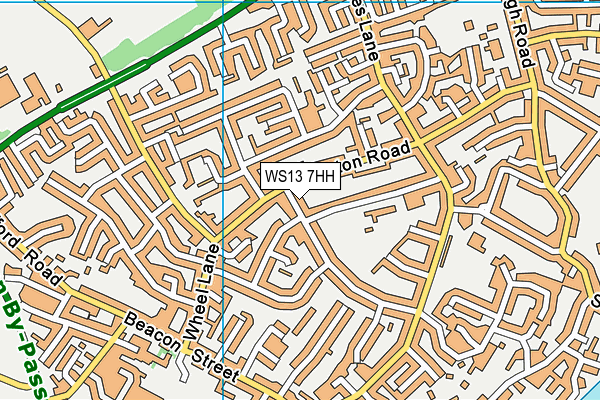 WS13 7HH map - OS VectorMap District (Ordnance Survey)