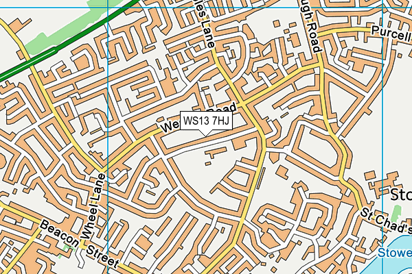 WS13 7HJ map - OS VectorMap District (Ordnance Survey)