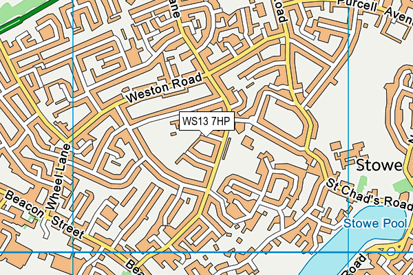 WS13 7HP map - OS VectorMap District (Ordnance Survey)