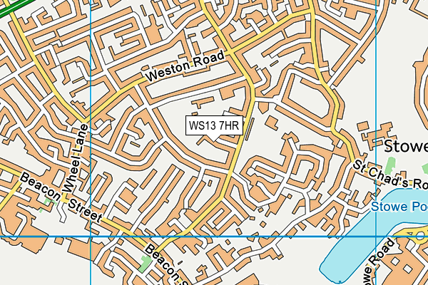 WS13 7HR map - OS VectorMap District (Ordnance Survey)