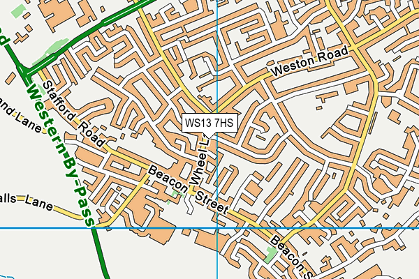 WS13 7HS map - OS VectorMap District (Ordnance Survey)