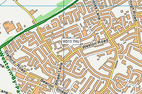 WS13 7HU map - OS VectorMap District (Ordnance Survey)