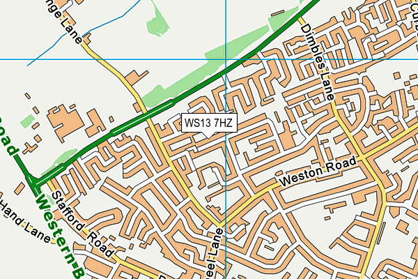 WS13 7HZ map - OS VectorMap District (Ordnance Survey)