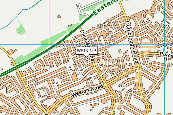 WS13 7JP map - OS VectorMap District (Ordnance Survey)