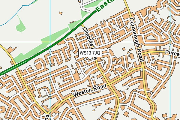 WS13 7JQ map - OS VectorMap District (Ordnance Survey)