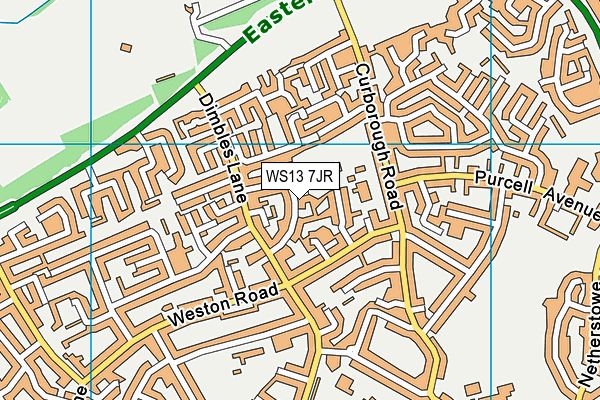 WS13 7JR map - OS VectorMap District (Ordnance Survey)