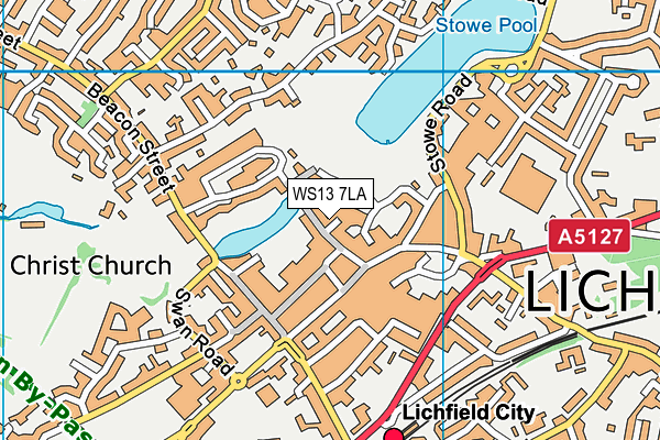 WS13 7LA map - OS VectorMap District (Ordnance Survey)
