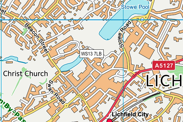 WS13 7LB map - OS VectorMap District (Ordnance Survey)