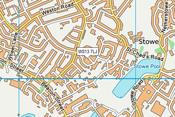 WS13 7LJ map - OS VectorMap District (Ordnance Survey)