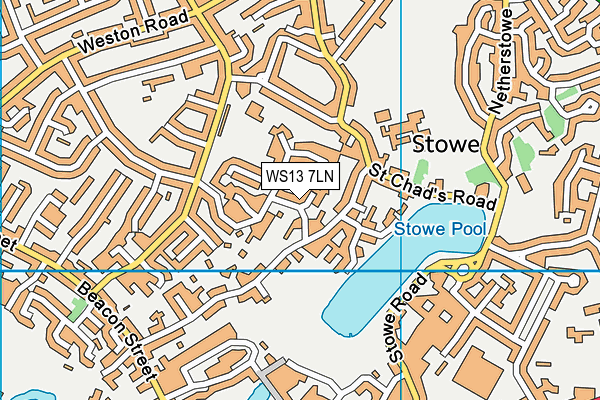 WS13 7LN map - OS VectorMap District (Ordnance Survey)