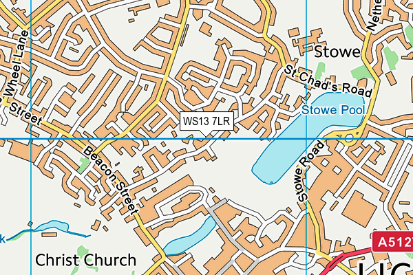 WS13 7LR map - OS VectorMap District (Ordnance Survey)
