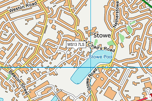 WS13 7LS map - OS VectorMap District (Ordnance Survey)